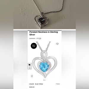 Worn once, given as a gift, sterling and topaz necklace